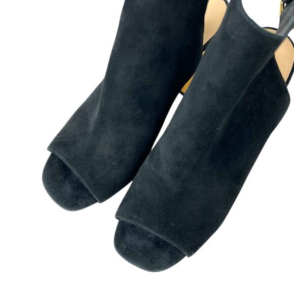 KATE SPADE New York Gold Mirror Heeled Mules in Black Suede Women's 7.5 M - Picture 7 of 16